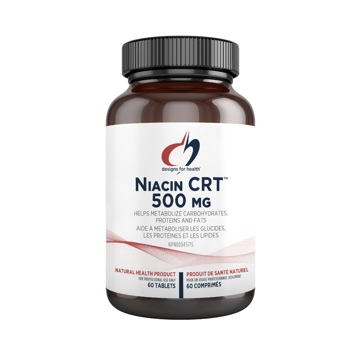 Niacin CRT 500mg - Designs for Health - 60 comprimés